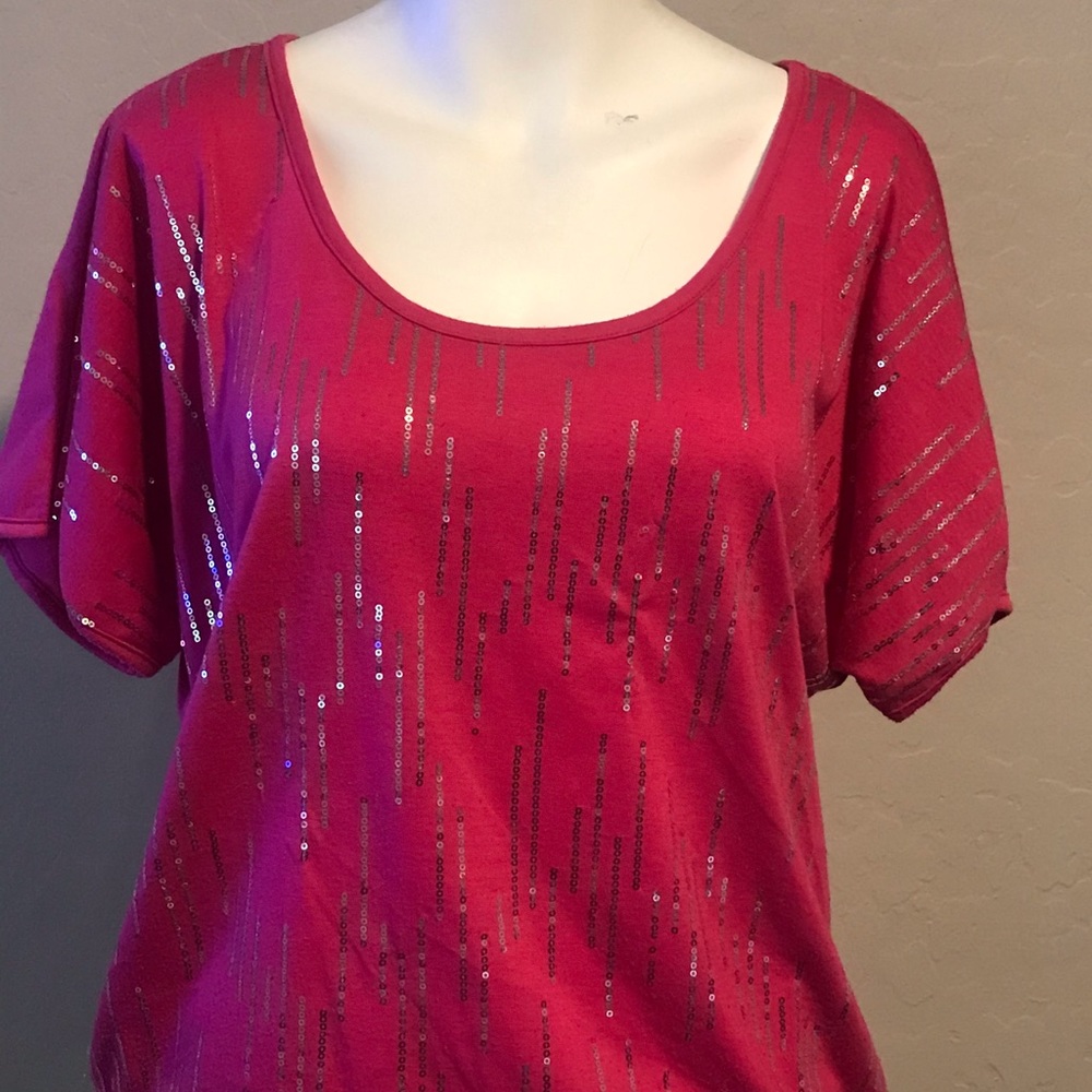 Hot pink shimmer shirt from Charlotte Ruess